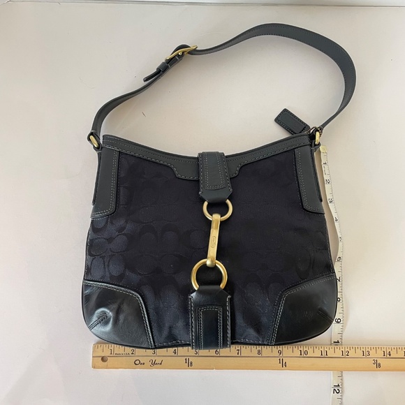 Coach Black Signature Canvas Slim Hamptons Hobo Bag 11058 - Picture 10 of 13